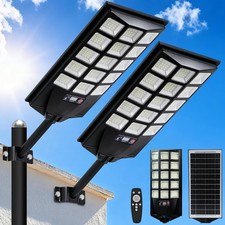 2pcs 990000000LM Commercial 1200W LED Solar Street Light Dusk to Dawn Road Lamp picture