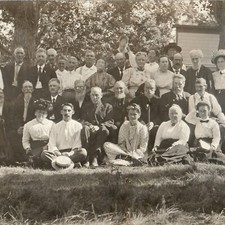 c1910s Family Reunion RPPC Real Photo Postcard Large Multi Generation Group picture