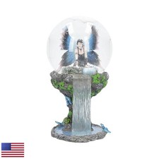 Nemesis Now Immortal Flight Anne Stokes Fairy Snow Globe 10cm Grey White Resin picture