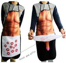 Sexy Muscle Man Prank Gag Dirty pxx  Apron Novelty Cooking Bachelorette Party picture