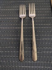 1938 WM Rogers & Son Silverplate Silver Talisman 2 Long Grille Forks picture