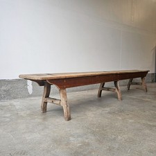 Antique English Victorian Railway Station Bench - Circa 1890 picture