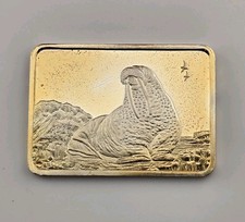 1976 Hamilton Mint American Wildlife Collection Walrus 1oz .999 EGP Silver Bar picture