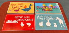 PURINA METAL CHICKEN COOP SIGN VARIETY SET OF 4 11”x7” picture