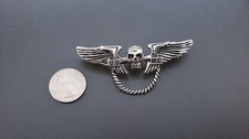 GUARDIAN BIKER PIN-Skull Wings Design LOCKING BACK VEST JACKET motorcycle picture