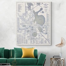 1925 Map of Lakeland Florida – Streets, Neighborhoods & Regional Details Print picture