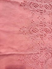 10 Yards 100% Cotton Pink Eyelet Embroidered Lace Trim Fabric 11”Wide picture