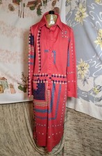 Vintage Paganne by Gene Berk Mod Op Art Geometric Psychedelic Dress S/M picture