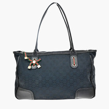 GUCCI Logo Princy GG Pattern Shoulder Bag Canvas Leather Black GHW Italy 30KD983 picture