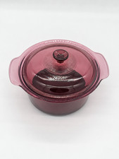 Rare Vtg Corning Visions Cranberry 3.5L Non Stick Dutch Oven V-3.5-L-SP USA Pot picture