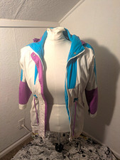 North Crest Vintage 1980s Colorblock Button Zipper White Womens Jacket Size M picture