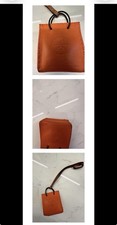 Authentic Hermès Orange Shopping Bag Charm Leather Miniature Bag Charm picture