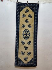 Vintage Fabulous Hand Knotted Baotou Wool Runner Hallway Corridor Rug Carpet picture