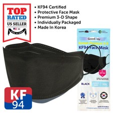 10~100 PCS KF94 BLACK Face Protective Mask Made in Korea KFDA Approved Adult picture