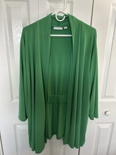 Susan Graver Green Long Open Top Size 3X picture