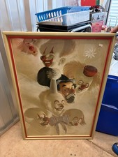 Original Robert Owen Framed Oil On Canvas Painting - 7 Faces Of A Clown 42x30 picture