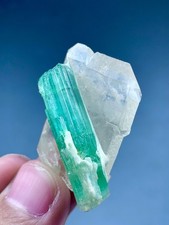 Natural Aesthetic Tourmaline On Quartz Specimen  From Afghanistan (18 Grams picture