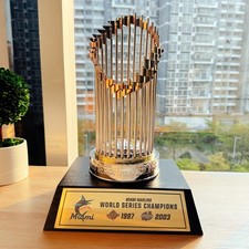Miami Marlins World Series Championship Trophy, 11.8 inches  with wooden base picture