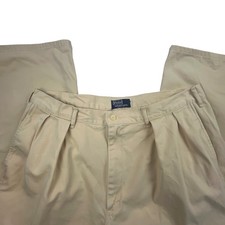 Polo Ralph Lauren Vintage Double Pleated Chino Pants Beige 38/30 Made in USA picture