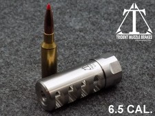 5/8x24 Self Timing 6.5 cal. 4 port Stainless  Muzzle brake Made in the U.S.A. picture