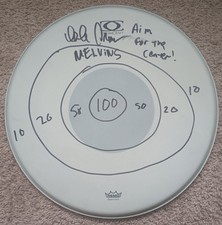 THE MELVINS DALE CROVER SIGNED DRUM HEAD with ARTWORK picture