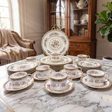 Vintage Coalport Ming Rose Bone China Dinnerware Set Service for 8 England 40 Pc picture