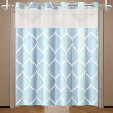 Hookless Fabric Shower Curtain,Easy Hangwith Liner&Built-in Rings, 70 in x 74 in picture