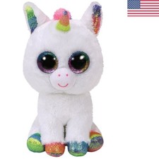 Adorable Handmade White Unicorn Ty Plush - Soft & Cuddly Toy for Kids picture