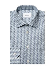 NWT ETON DRESS SHIRT white blue cotton poplin luxury Sweden 42 16 1/2 slim picture