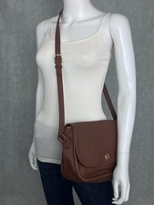 Vintage Coach H6M-9790 Brown Leather Turnlock Crossbody Shoulder Bag USA picture