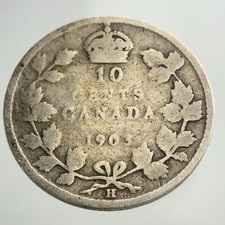 1903 H Canada 10 Cents Dime KM# 10 Circulated Coin II977 picture