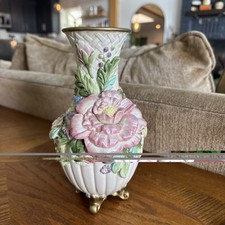 a Fitz and Floyd Classics Ceramic Decorative Floral Vase, Multicolor, floral  picture