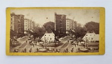 1870s antique PHOTO BROADWAY nyc STEREOVIEW BARNUM MUSEUM park barracks street picture