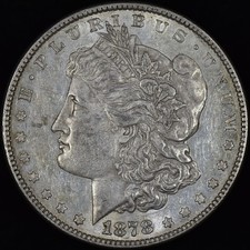 1878 P $1 MORGAN DOLLAR ✪ 8 TAILFEATHERS ✪ SILVER COIN 8TF AU ALMOST UNC picture
