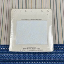 NEW VTG Atelier Martex Twin Fitted Sheet Percale 200 Thread Count #8354 picture