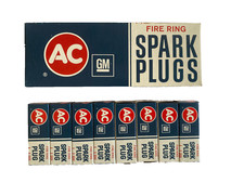 (1) SET of NOS AC DELCO 44 Spark Plugs Green Rings GM 1559492 FACTORY 1977 🇺🇸 picture