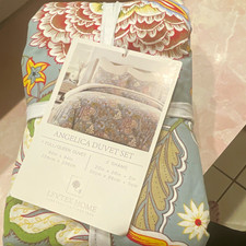Levtex Home Angelica Full/Queen Duvet Set Blue Floral w/ Shams 90 x 94 in picture