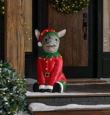 Home Accents Holiday 2.5 ft Hand-Painted LED Donkey Christmas Blow Mold New picture