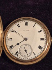 Antique Waltham Traveler 16s 7J Pocket Watch Gold-Filled Case Running picture