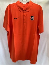 Syracuse Nike Dri-FIT Polo Short Sleeve Men’s S M L XL “S” Logo NCAA Orange picture