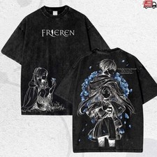 Vintage Washed Fan Gift Streetwear, Frieren Anime Shirt, Heavyweight Cotton, Jap picture