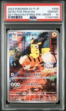 2023 POKEMON JAPANESE SV-P PROMO #098 DETECTIVE PIKACHU PSA 10 picture