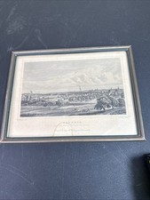 Antique 19th C Naheim Print w/ View Toward Friedberg G.G. Lange Darmstadt Framed picture