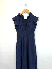 XIRENA Women's Cotton Gauze Posey Dress Size Small Navy Blue Star Sapphire Maxi picture