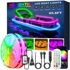 65.6FT RGB LED Boat Lights - 12V Remote Control, Waterproof Marine Strip Lightin picture