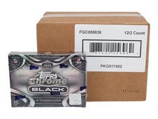 PYT #8039 - 12x 2025 Topps Chrome Black Football Hobby Boxes (Full Case) picture