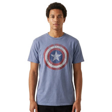Men's Marvel Comics Captain America Distressed Shield Graphic Tee T-Shirt picture