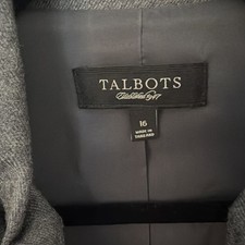 Wool Talbots Size 16 Fitted Blazer With Gathered Pockets And Lapel Details picture