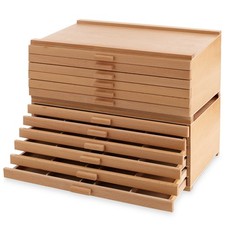 12-Drawer Wooden Storage Box for Art Pastels, Pencils, Brushes and Tools picture