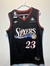New 🔥LeBron James #23 Adult Medium (size 48) Philadelphia 76ers Jersey Black picture